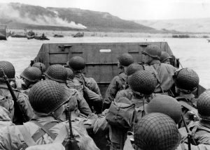 American troops approaching Omaha Beach