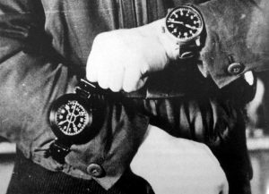 SS Troops Wearing B-Uhr and Compass over flight jacket