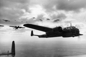 A formation of German Dornier Do 17Z light bombers, flying over France on June 21, 1940. (Deutsches Bundesarchiv/German Federal Archive)